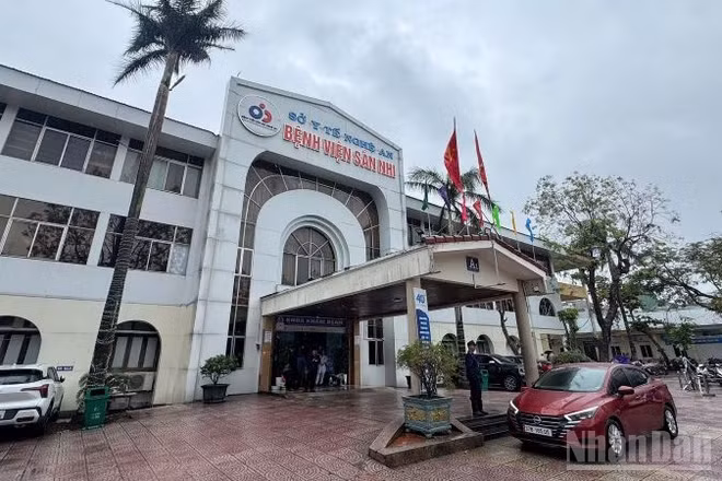 Bệnh viện Sản nhi Nghệ An nơi xảy ra sự việc.
