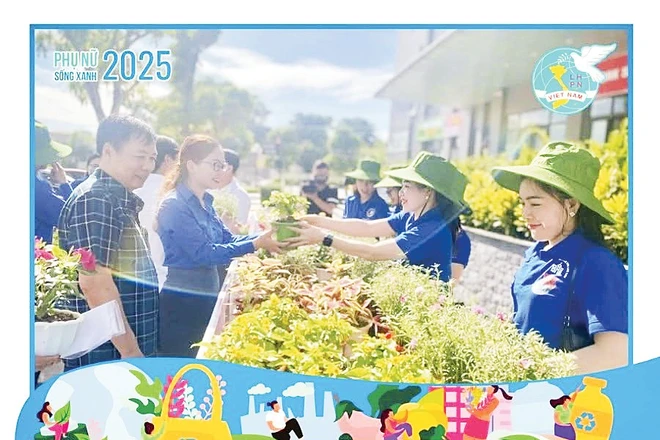 Hình ảnh trong một chương trình truyền thông chống rác thải nhựa, với hoạt động đổi rác nhựa lấy cây xanh tại tỉnh Thanh Hóa. Nguồn: Fanpage Phụ nữ sống xanh