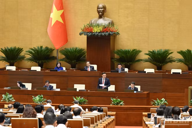Quang cảnh phiên thảo luận ở hội trường chiều 8/8. (Ảnh: THỦY NGUYÊN)