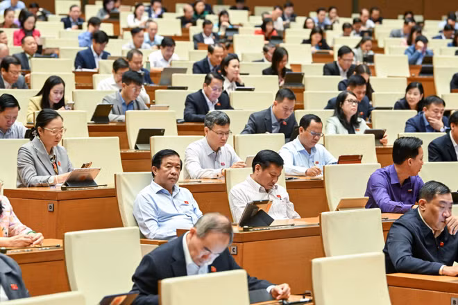 Các đại biểu Quốc hội tại Kỳ họp thứ 10, Quốc hội khóa XV. (Ảnh: DUY LINH)