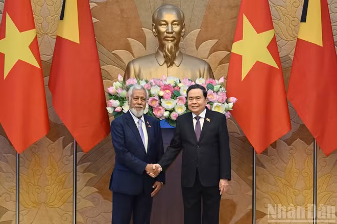 Chủ tịch Quốc hội Trần Thanh Mẫn hội kiến Thủ tướng Timor-Leste Kay Rala Xanana Gusmao.