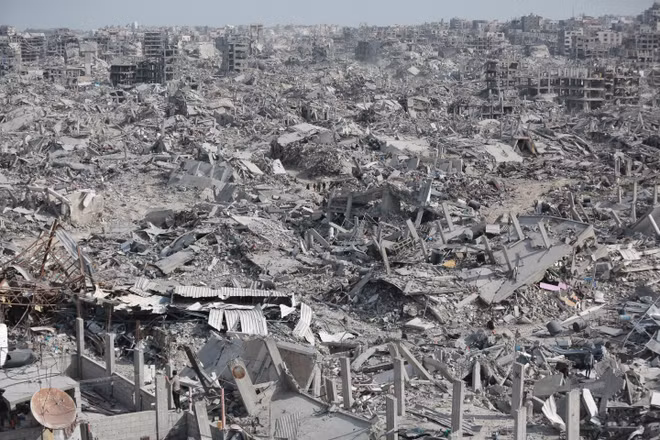 Cảnh tàn phá do xung đột tại Jabalia, Dải Gaza. (Ảnh: THX/TTXVN)