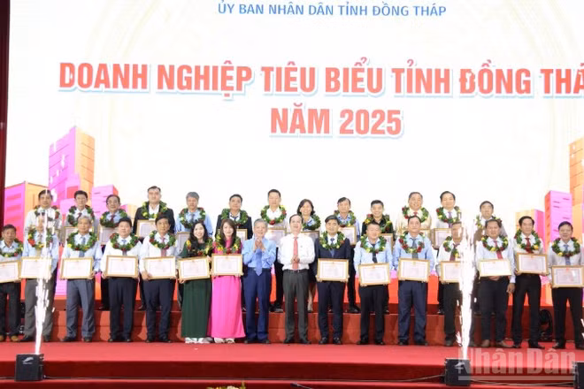 Tuyên dương, khen thưởng các doanh nghiệp tiêu biểu của tỉnh Đồng Tháp.