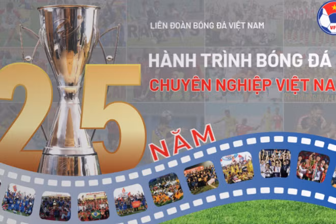 Bìa sách 25 năm Hành trình bóng đá chuyên nghiệp Việt Nam.