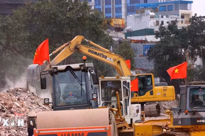Dự án đường Vành đai 1 thủ đô Hà Nội. (Ảnh: Văn Điệp/TTXVN)