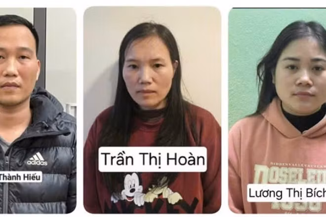 Ba trong số 11 bị can trong vụ án. (Ảnh: Bộ Công an)
