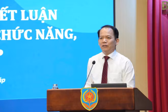 Bộ trưởng Tư pháp Hoàng Thanh Tùng phát biểu tại hội nghị. (Ảnh: BTP)