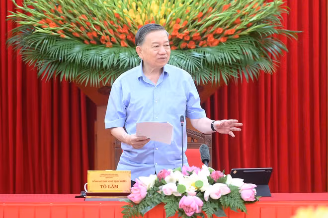 Tổng Bí thư, Chủ tịch nước Tô Lâm phát biểu tại cuộc làm việc. (Ảnh: ĐĂNG KHOA)