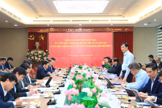Đồng chí Nguyễn Duy Ngọc phát biểu chỉ đạo tại buổi làm việc.