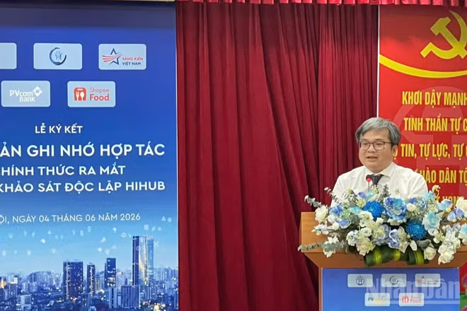 Phó Chủ tịch Ủy ban nhân dân thành phố Hà Nội Trương Việt Dũng phát biểu tại sự kiện. (Ảnh: V.T)