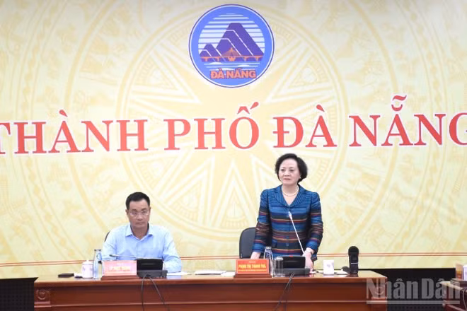 Phó Thủ tướng Chính phủ Phạm Thị Thanh Trà phát biểu kết luận buổi làm việc. (Ảnh: ANH ĐÀO) 