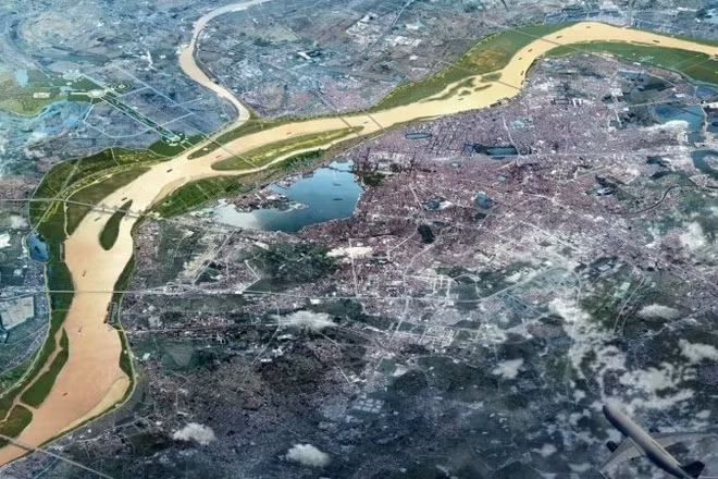 Phối cảnh Quy hoạch phân khu đô thị sông Hồng.