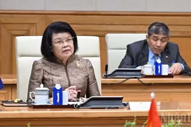 Chủ tịch Quốc hội Campuchia Samdech Khuon Sudary. (Ảnh: TRẦN HẢI)