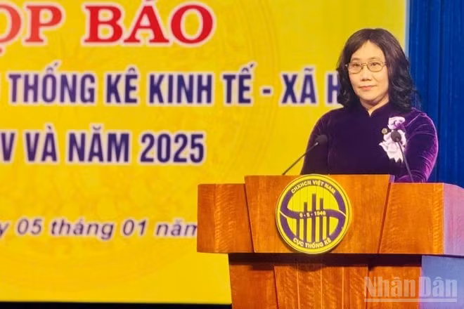 Cục trưởng Cục Thống kê Nguyễn Thị Hương. (Ảnh: HNV)
