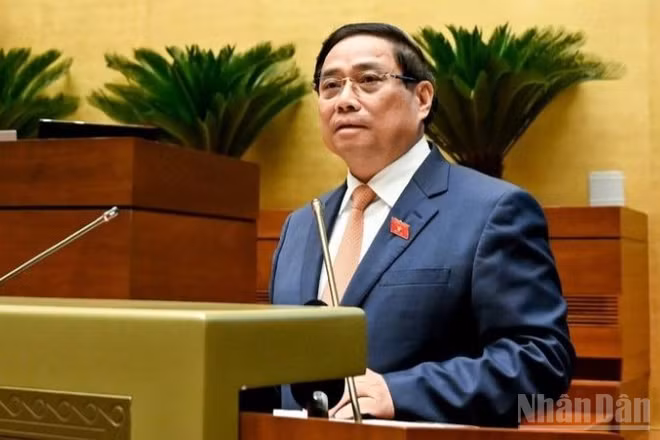 Thủ tướng Chính phủ Phạm Minh Chính, Trưởng ban Chỉ đạo quốc gia về tài chính toàn diện. (Ảnh: THUỶ NGUYÊN)