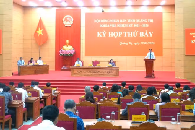 Quang cảnh kỳ họp thứ 7 Hội đồng nhân dân tỉnh Quảng Trị.