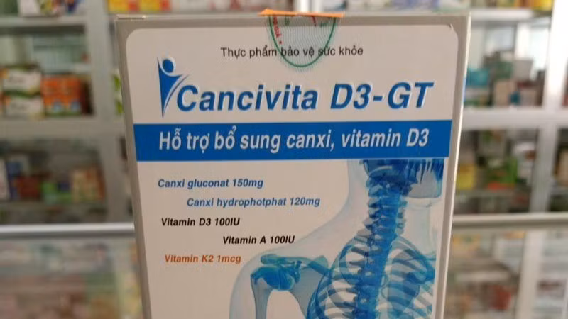 Sản phẩm thực phẩm bảo vệ sức khỏe Cancivita D3-GT. (Ảnh: Chụp màn hình) 