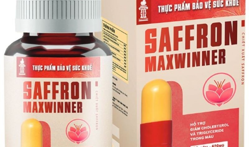 Sản phẩm thực phẩm bảo vệ sức khỏe Saffron Maxwinner do Công ty cổ phần Max Winner công bố. (Ảnh chụp màn hình)