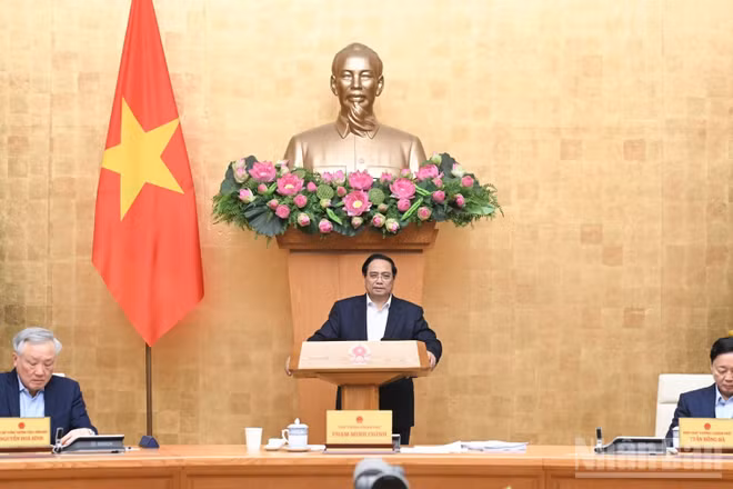 Thủ tướng Chính phủ Phạm Minh Chính chủ trì Phiên họp Chính phủ thường kỳ tháng 1/2026. (Ảnh: Trần Hải)