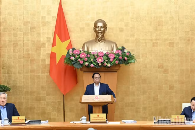 Thủ tướng Phạm Minh Chính chủ trì Phiên họp Chính phủ thường kỳ tháng 11. (Ảnh: TRẦN HẢI)