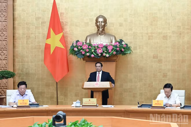 Thủ tướng Chính phủ Phạm Minh Chính chủ trì Phiên họp thứ 20 của Ban Chỉ đạo. (Ảnh: TRẦN HẢI)