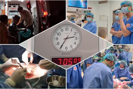 Bác sĩ thực hiện ca ghép tạng xuyên Việt. 