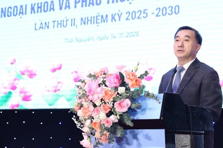 Giáo sư, Tiến sĩ Trần Văn Thuấn, Thứ trưởng Y tế phát biểu tại hội nghị.