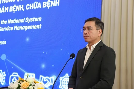 Tiến sĩ, bác sĩ Hà Anh Đức, Cục trưởng Cục Quản lý Khám, chữa bệnh Bộ Y tế phát biểu.