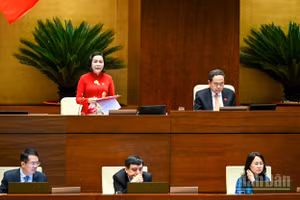 Phó Chủ tịch Quốc hội Nguyễn Thị Thanh điều hành nội dung thảo luận. (Ảnh: DUY LINH)