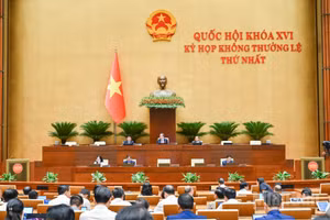Các đại biểu thảo luận ở hội trường sáng 12/8. (Ảnh: DUY LINH)