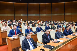 Quốc hội thông qua Nghị quyết sáng 24/4. (Ảnh: THỦY NGUYÊN)