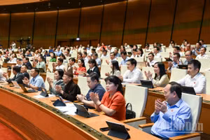 Quốc hội thông qua Luật sửa đổi, bổ sung một số điều của Luật Trợ giúp pháp lý với đa số đại biểu có mặt tán thành. (Ảnh: THỦY NGUYÊN)