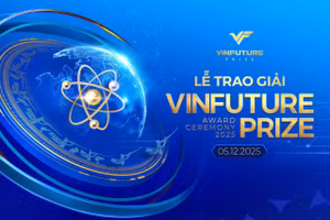 Với chủ đề “Cùng Vươn mình-Cùng Thịnh vượng”, Lễ trao giải VinFuture 2025 sẽ diễn ra vào tối ngày 5/12 tại Nhà hát Hồ Gươm, Hà Nội. (Ảnh: VFP)
