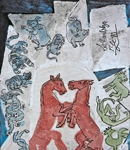 Bột mầu trên giấy. Tranh : NGUYỄN TƯ NGHIÊM