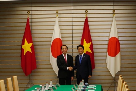 Chủ tịch nước Trần Đại Quang hội đàm với Thủ tướng Shinzo Abe