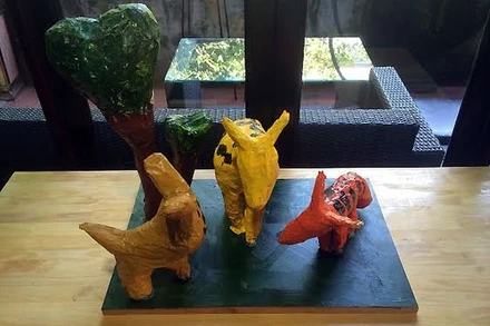 Tác phẩm "Vườn thú” của cháu Phạm Bình Minh.