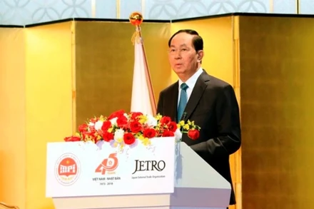 Chủ tịch nước Trần Đại Quang phát biểu tại Hội nghị. (Ảnh: TTXVN)