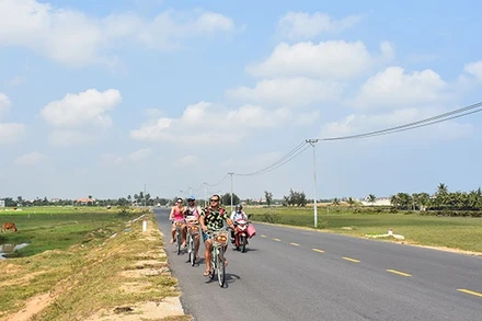 Người nước ngoài thích đạp xe, ngắm cánh đồng.