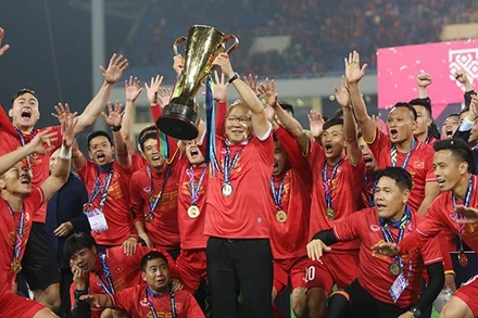 Đội tuyển Việt Nam giành chức vô địch AFF Suzuki Cup 2018 trên sân Mỹ Đình.