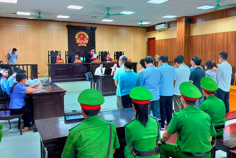 Quang cảnh phiên xét xử sơ thẩm.