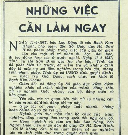 Những việc cần làm ngay (Bài 13)