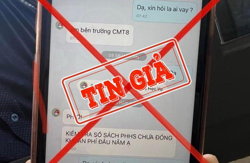 Mạo danh nhà trường gửi tin nhắn đến phụ huynh học sinh để yêu cầu đóng học phí.