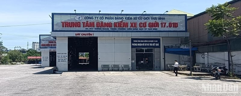 Không có phương tiện đến đăng kiểm tại Trung tâm đăng kiểm xe cơ giới 17-01D tỉnh Thái Bình (chụp chiều 3/10/2023). (Ảnh: Mai Tú)