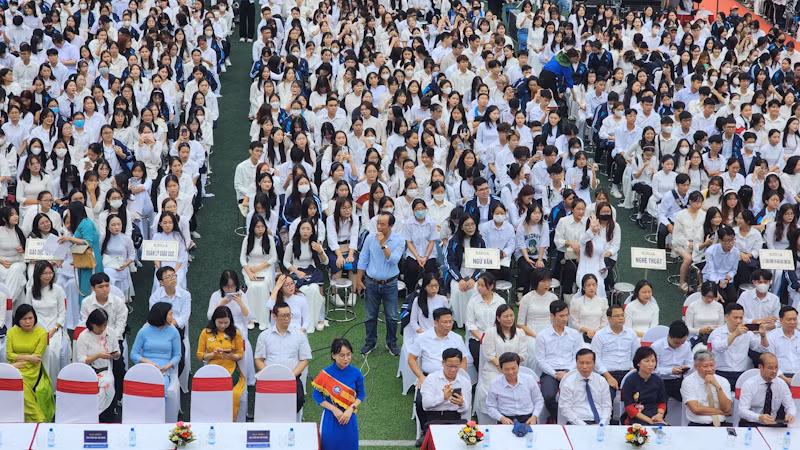 Quang cảnh lễ khai giảng.