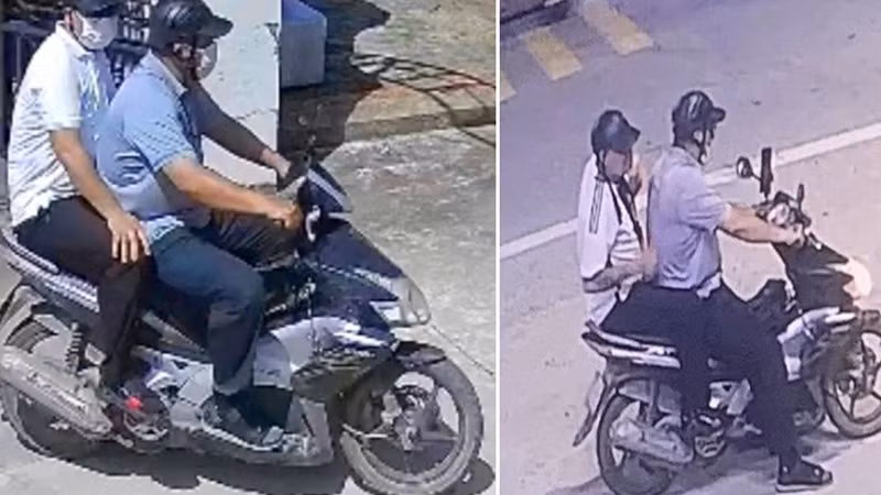 Hai đối tượng di chuyển bằng xe máy.