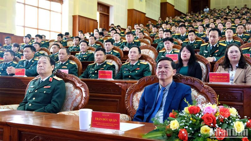 Các đại biểu tham dự Lễ khai giảng năm học mới 2023-2024 tại Học viện Lục quân.
