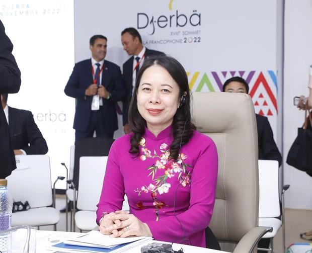 Phó Chủ tịch nước Võ Thị Ánh Xuân dự khai mạc Hội nghị Cấp cao Pháp ngữ lần thứ 18. (Ảnh: TTXVN)