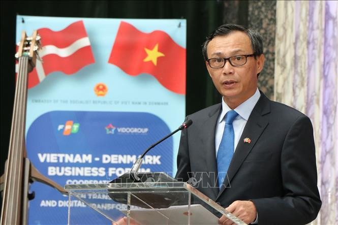 Ảnh minh họa: Đại sứ Lương Thanh Nghị phát biểu tại Diễn đàn Doanh nghiệp Việt Nam-Đan Mạch, sáng 5/9/2022. (Ảnh: TTXVN)