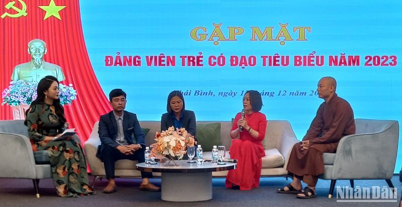 Chương trình giao lưu, tọa đàm tại Hội nghị gặp mặt đảng viên trẻ có đạo tiêu biểu tỉnh Thái Bình năm 2023.