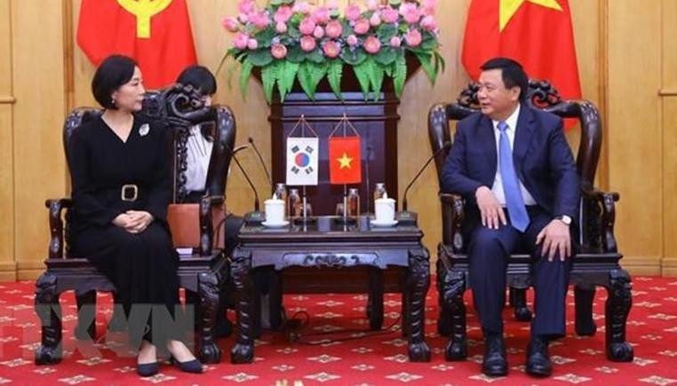 Quang cảnh buổi tiếp. (Ảnh: TTXVN)